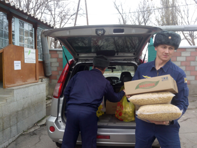 Военнослужащие авиационной базы ОДКБ «Кант» оказали гумпомощь детям дома ребенка