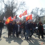 Митинг в поддержку Садыра Жапарова проходит у здания ГКНБ