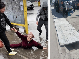 Человек упал в арык. Муниципалитет, к удивлению граждан, отреагировал